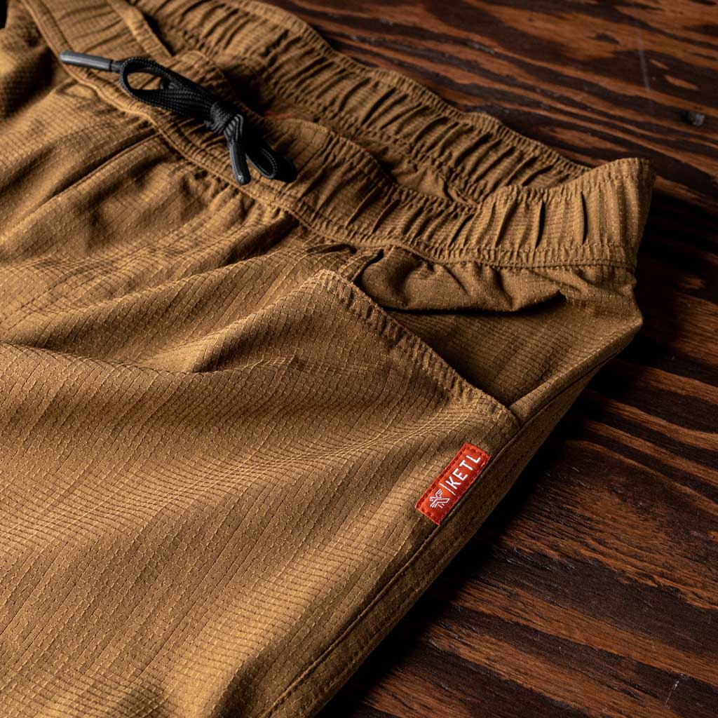 KETL Mtn Vent Lightweight Pants 34" Inseam: Summer Hiking & Travel - Ultra-Breathable, Packable & Stretchy - Brown Men's Casual Pants Vent Jogger'ish Lightweight Travel Pants 34"