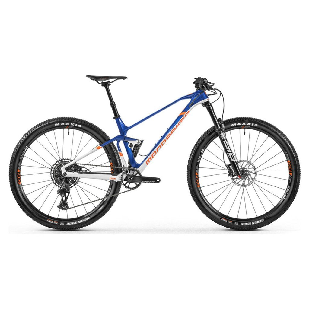 Mondraker F-Podium Carbon DC Build - Deep Blue / Dirty White / Orange - Large - Mountain Bike - F-Podium