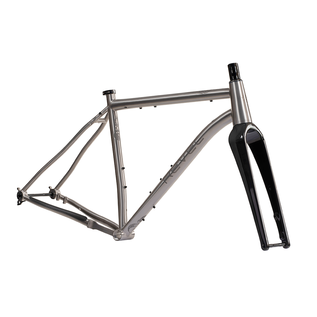 Revel R+ Frameset / Carbon Fork, Raw Titanium - Gravel Frame - R+