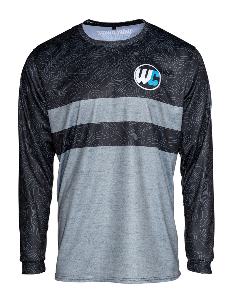 Worldwide Cyclery Jersey - Topo Heather Grey Long Sleeve, Small MPN: wwc-jersey-topo-ls-S Jersey Topo