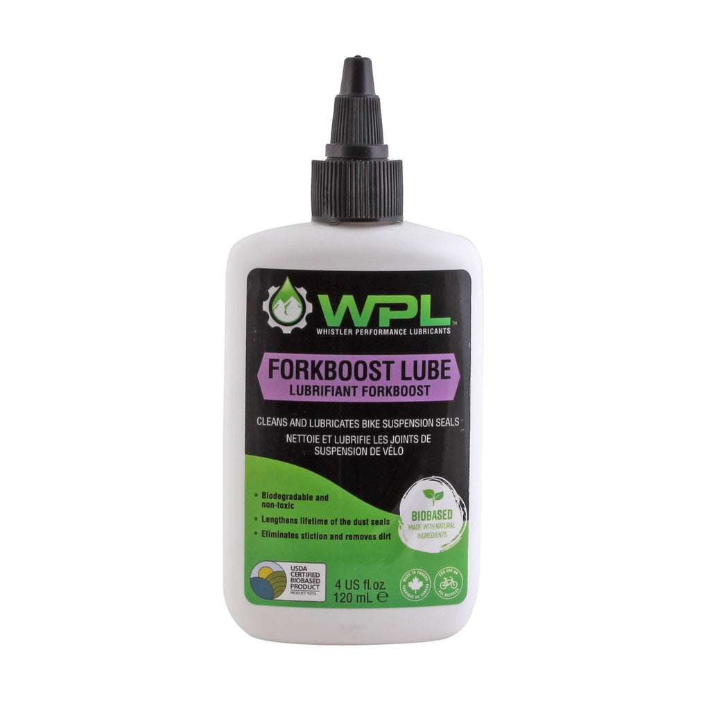 Whistler Performance (WPL) ForkBoost Fork Seal Lubricant (120ml) MPN: WB-FBL-120-02 UPC: 628250704020 Suspension Oil and Lube ForkBoost Stanchion Lube