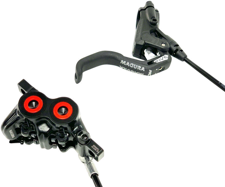 Magura MT5 HC Disc Brake and Lever -  Front or Rear, Hydraulic, Post Mount, Black/Neon Red MPN: 2702382 Disc Brake & Lever MT5 HC Disc Brake