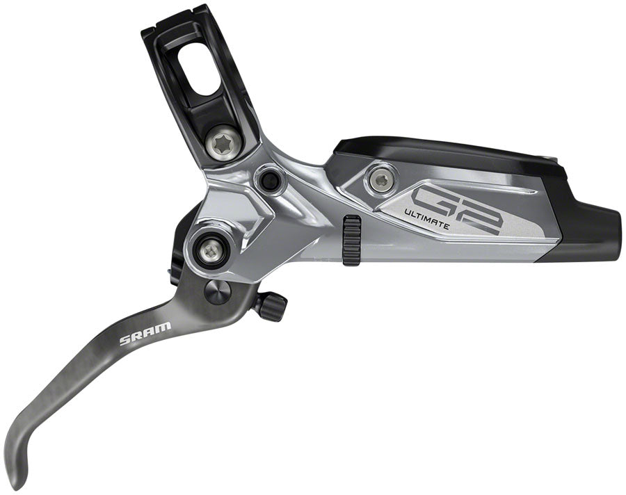 SRAM G2 Ultimate Disc Brake and Lever - Front, Hydraulic, Post Mount, Carbon Lever, Titanium Hardware, Polar Grey - Disc Brake & Lever - G2 Ultimate Disc Brake