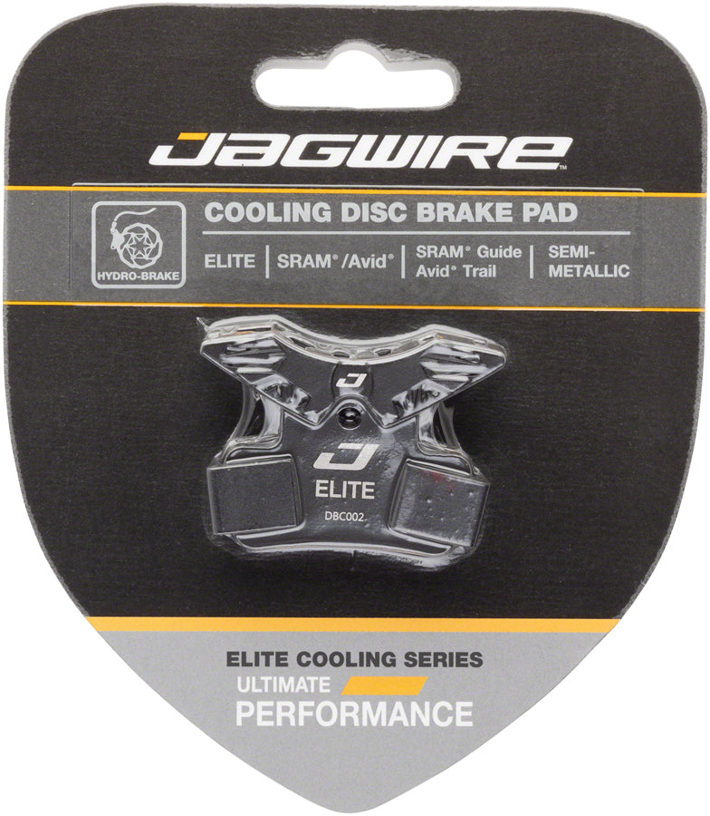 Jagwire Elite Cooling Disc Brake Pad - Semi-Metallic, Aluminum Backed, Fits SRAM Guide Ultimate, RSC (B1), RS (B1), and MPN: DCA898 Disc Brake Pad SRAM/Avid Compatible Disc Brake Pads