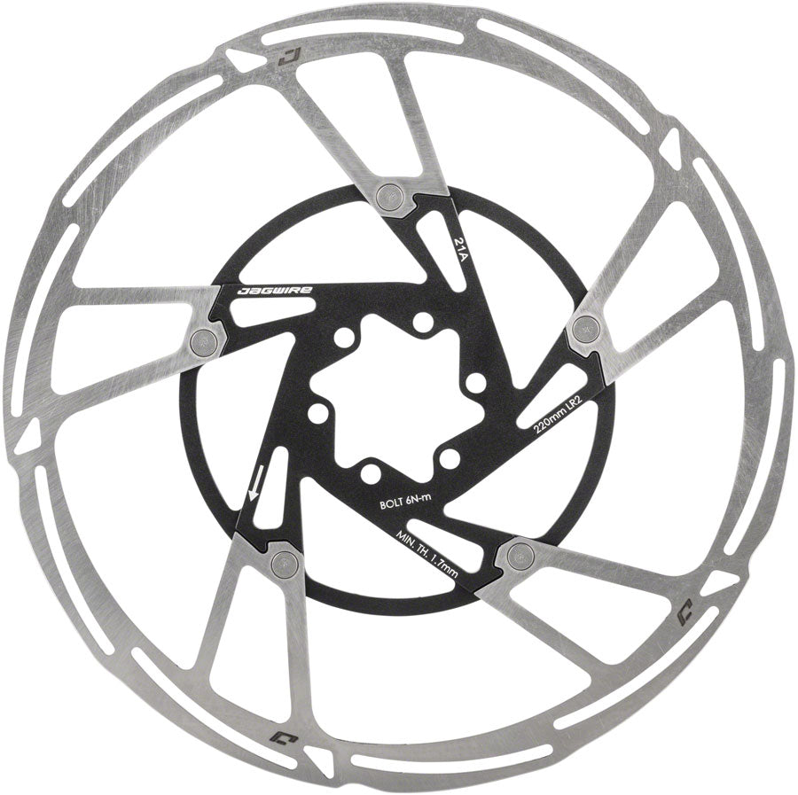 Jagwire Pro LR2 Disc Brake Rotor - 220mm, 6-Bolt, Silver/Black - Disc Rotor - Pro LR2 Disc Brake Rotor