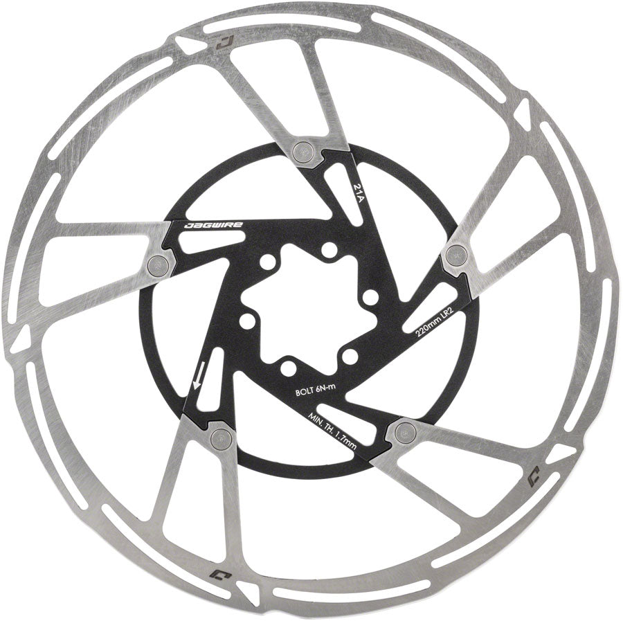 Jagwire Pro LR2 Disc Brake Rotor - 220mm, Center Lock, Silver/Black - Disc Rotor - Pro LR2 Disc Brake Rotor