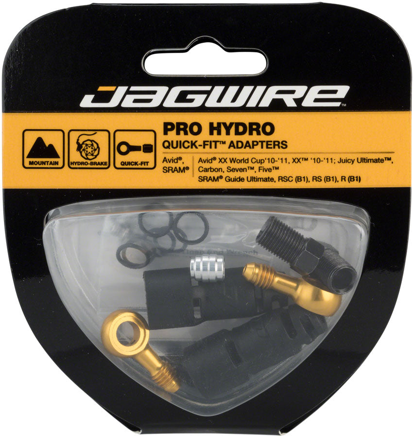 Jagwire Pro Quick-Fit Adapters for Hydraulic Hose - Fits SRAM Guide R/RS/RSC/Ultimate and Avid Juicy 5/7/Carbon/Ultimate - Disc Brake Hose Kit - Pro Quick-Fit Adaptor Kits for SRAM/Avid
