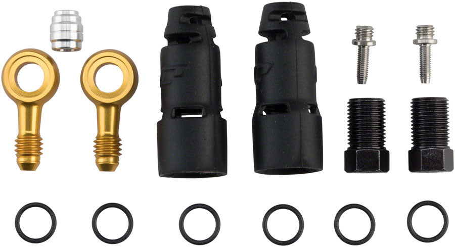 Jagwire Pro Quick-Fit Adapters for Hydraulic Hose - Fits SRAM Guide R/RS/RSC/Ultimate and Avid Juicy 5/7/Carbon/Ultimate MPN: HFA207 Disc Brake Hose Kit Pro Quick-Fit Adaptor Kits for SRAM/Avid