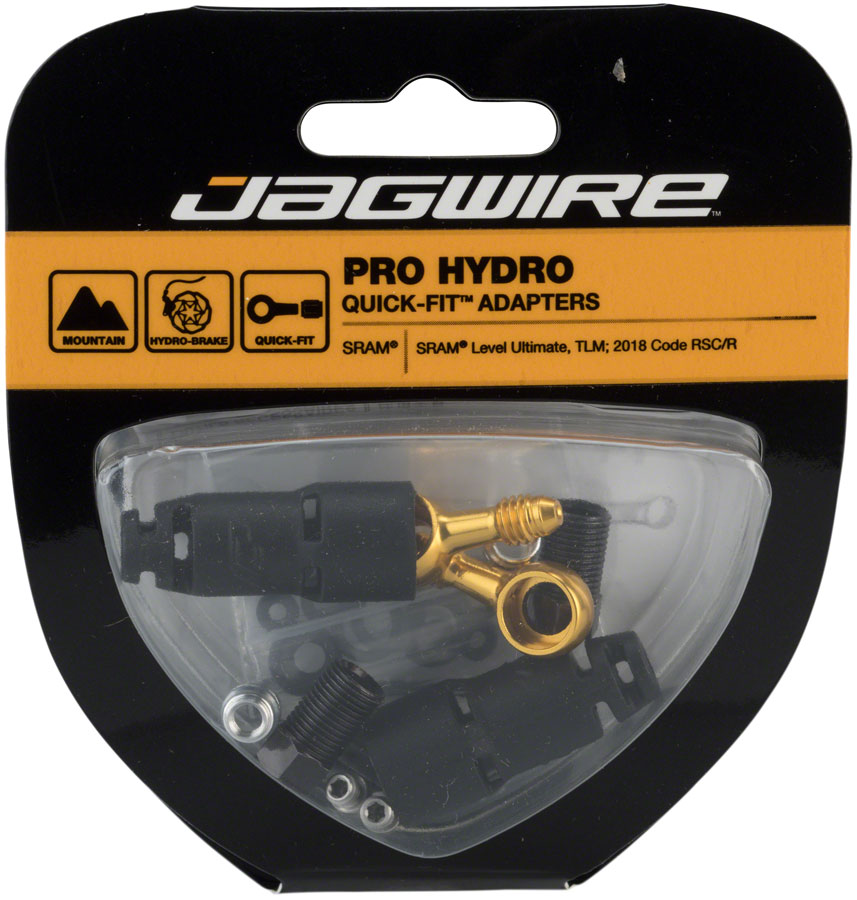 Jagwire Pro Quick-Fit Adapters for Hydraulic Hose - Fits SRAM Code R/RSC and Level TLM/Ultimate - Disc Brake Hose Kit - Pro Quick-Fit Adaptor Kits for SRAM/Avid