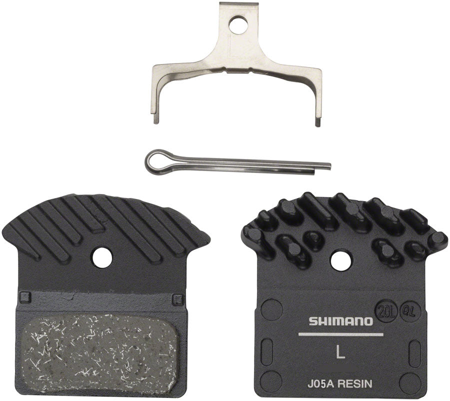 Shimano J05A-RF Disc Brake Pad and Spring - Resin Compound, Finned Aluminum Back Plate MPN: EBPJ05ARFA UPC: 192790327327 Disc Brake Pad J05A-RF Disc Brake Pads