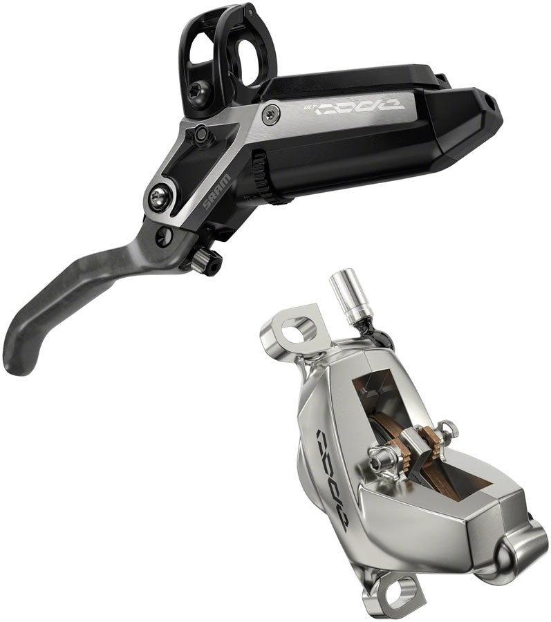 SRAM Code Ultimate Stealth Disc Brake and Lever - Front, Post Mount, 4-Piston, Carbon Lever, Titanium Hardware,
