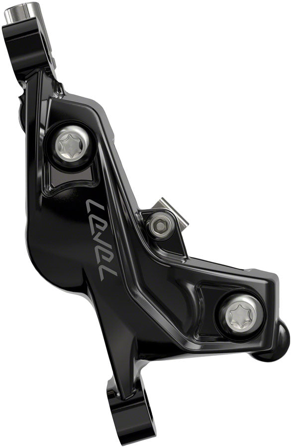SRAM Level Silver Stealth Disc Brake and Lever - Front, Post Mount, 4-Piston, Aluminum Lever, SS Hardware, Black, C1 - Disc Brake & Lever - Level Silver Stealth 4-Piston Disc Brake and Lever