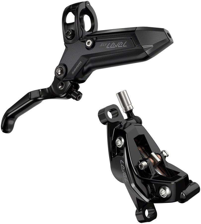 SRAM Level Silver Stealth Disc Brake and Lever - Front, Post Mount, 4-Piston, Aluminum Lever, SS Hardware, Black, C1 MPN: 00.5018.230.000 UPC: 710845890185 Disc Brake & Lever Level Silver Stealth 4-Piston Disc Brake and Lever