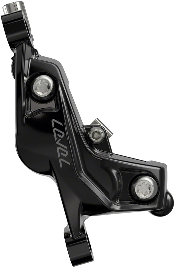 SRAM Level Silver Stealth Disc Brake and Lever - Rear, Post Mount, 4-Piston, Aluminum Lever, SS Hardware, Black, C1 - Disc Brake & Lever - Level Silver Stealth 4-Piston Disc Brake and Lever