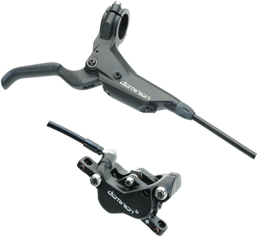 Hayes Dominion T4 Disc Brake and Lever - Rear, Hydraulic, Post Mount, Black MPN: 95-38499-K002 UPC: 847863025968 Disc Brake & Lever Dominion T4 Disc Brake