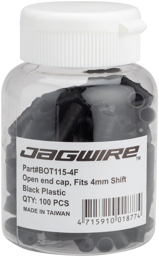 Jagwire 4mm Open Nylon End Caps Bottle of 100, Black