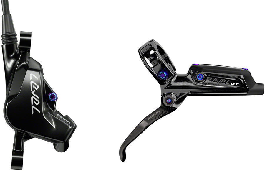 SRAM Level Ultimate Disc Brake and Lever - Front, Hydraulic, Post Mount, Black with Rainbow Hardware, B1 MPN: 00.5018.123.002 UPC: 710845839115 Disc Brake & Lever Level Ultimate Disc Brake