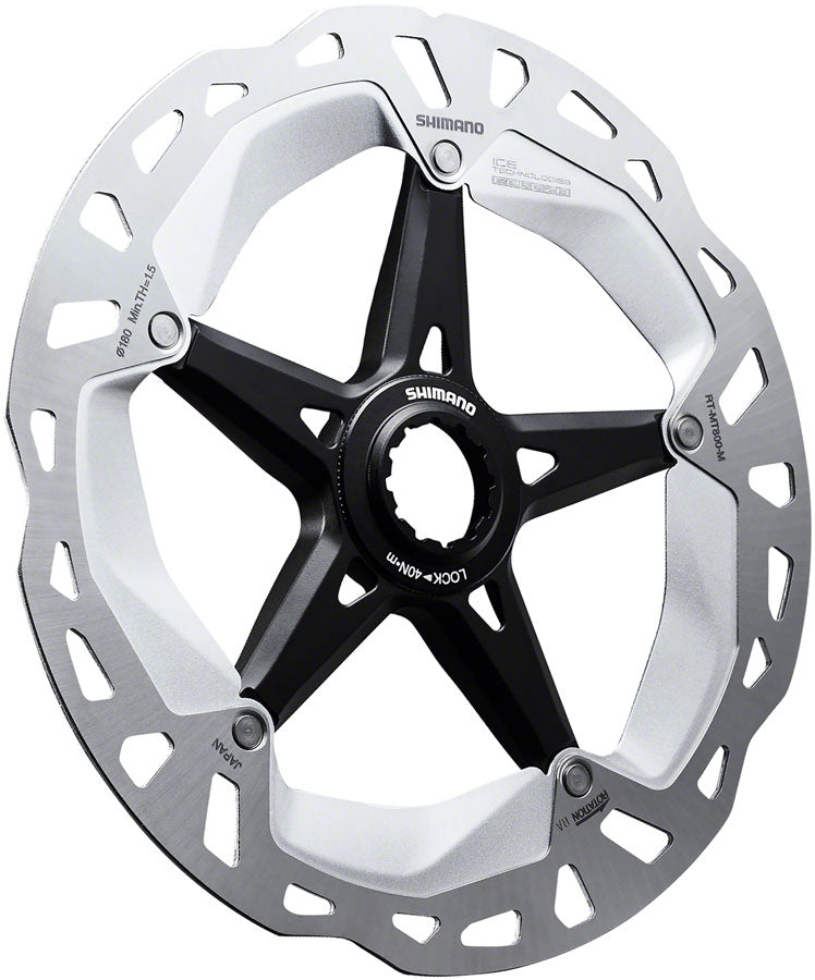 Shimano Deore XT RT-MT800-L Disc Brake Rotor with External Lockring - 203mm, Center Lock, Silver/Black - Disc Rotor - Deore XT RT-MT800 Disc Rotor