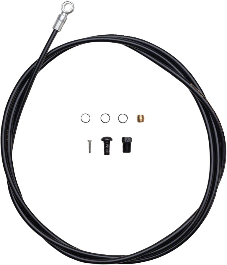 Shimano SM-BH90-SBS High Pressure Disc Brake Hose Kit - Long Silver Banjo Caliper Connector, 1700mm, Black