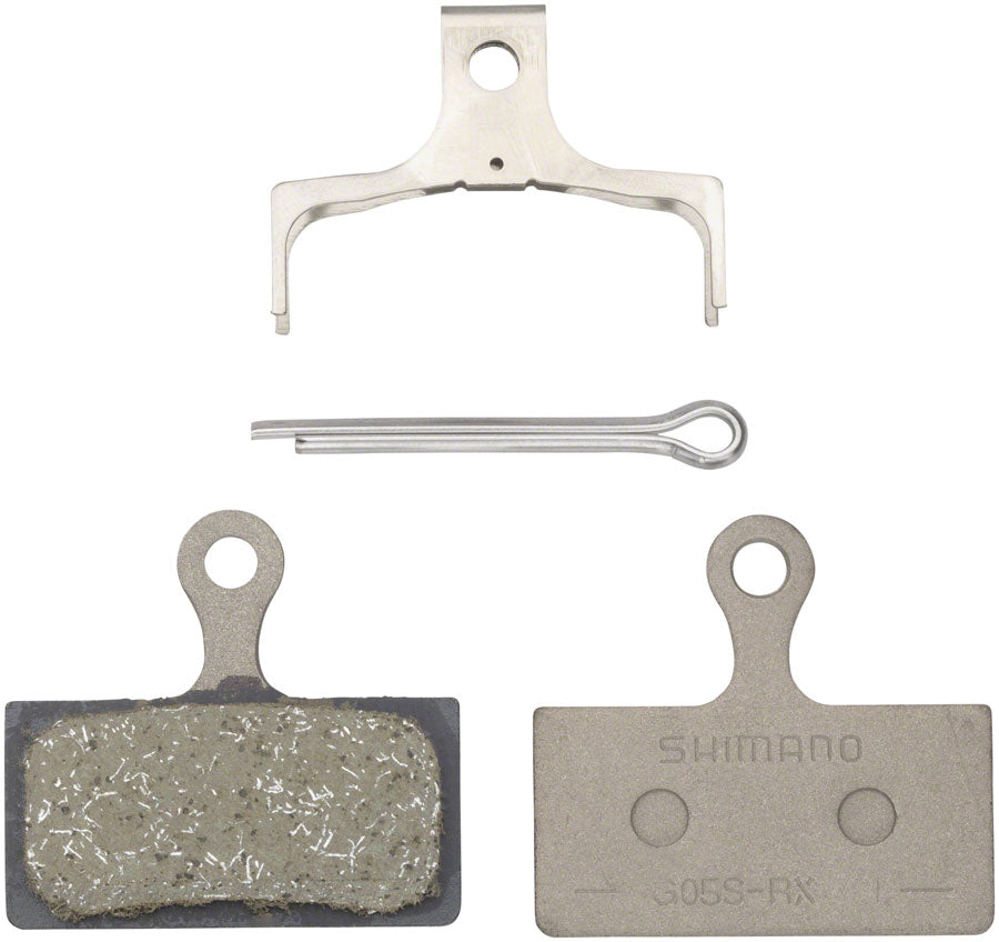 Shimano G05S-RX Disc Brake Pad and Spring - Resin Compound, Stainless Steel Back Plate, One Pair