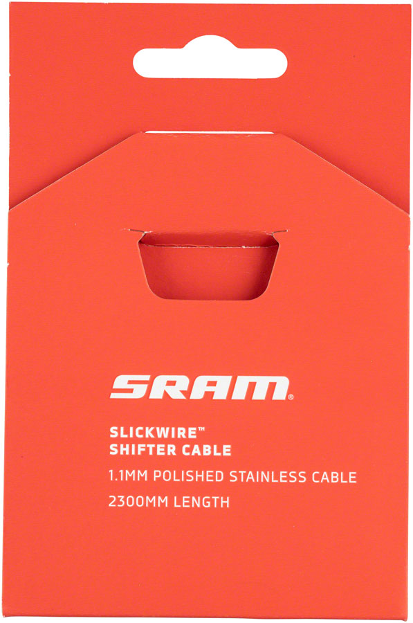 SRAM SlickWire Shift Cable - 1.1mm, 2300mm Length, Silver - Derailleur Cable - SlickWire Shift Cable