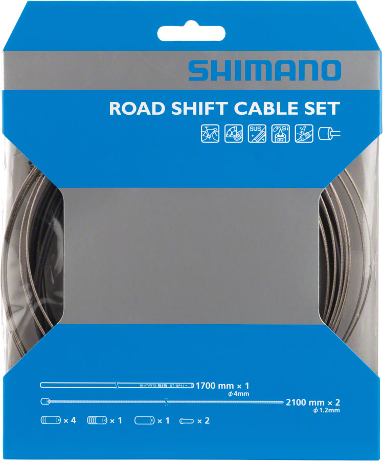 Shimano Road Stainless Derailleur Cable and Housing Set, Black
