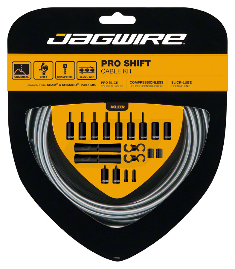 Jagwire Pro Shift Kit Road/Mountain SRAM/Shimano, Ice Gray MPN: PCK501 Derailleur Cable & Housing Set Pro Shift Kit