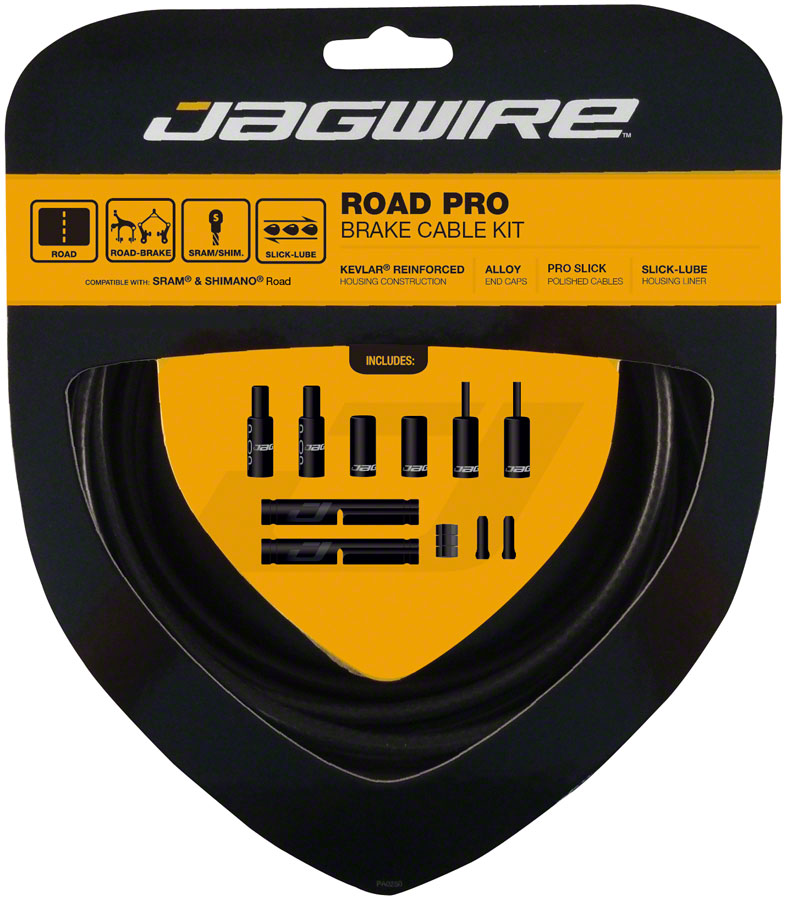 Jagwire Pro Brake Cable Kit Road SRAM/Shimano, Stealth Black MPN: PCK209 Brake Cable & Housing Set Pro Polished Road Brake Kit