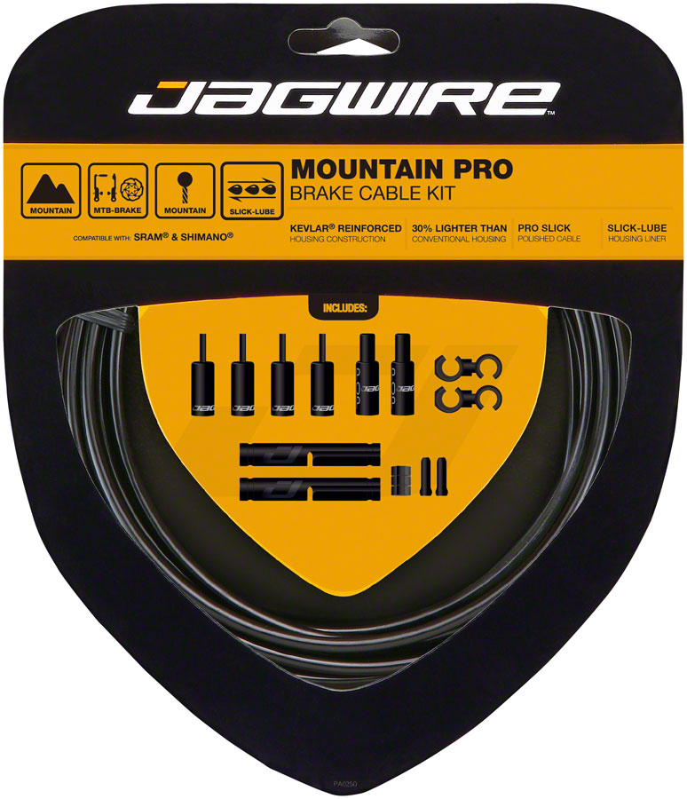 Jagwire Pro Brake Cable Kit Mountain SRAM/Shimano, Black MPN: PCK400 Brake Cable & Housing Set Pro Polished Mountain Brake Kit