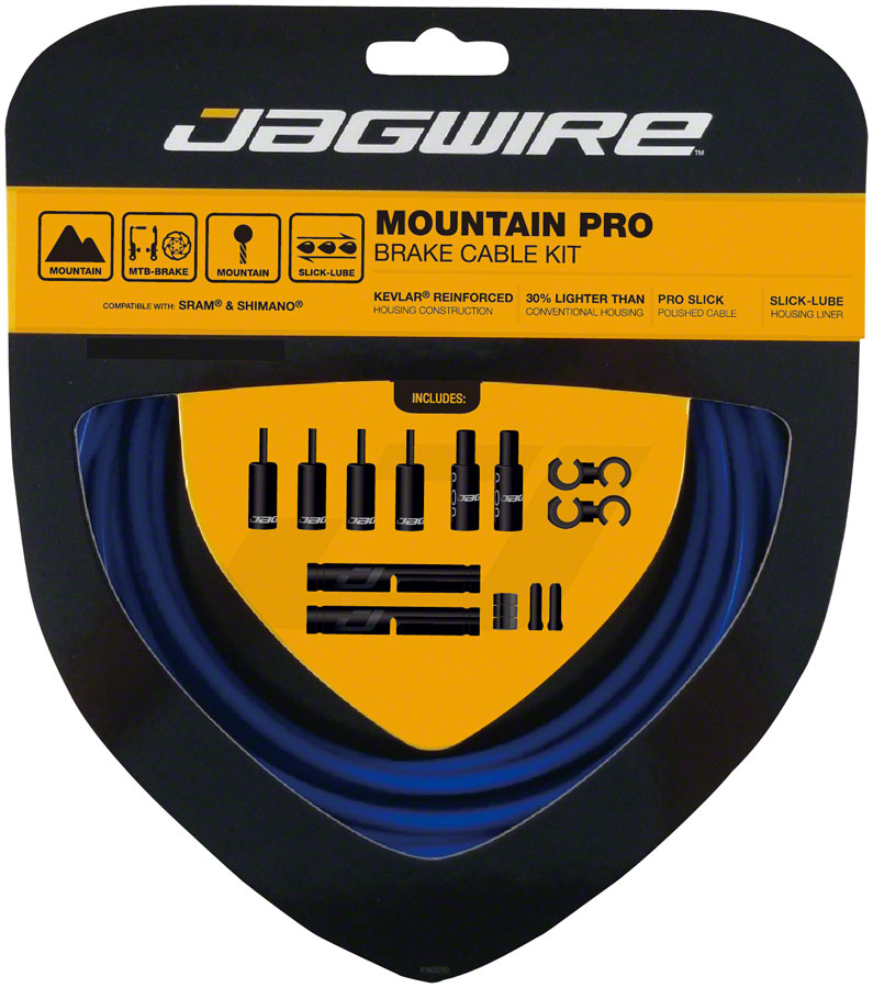 Jagwire Pro Brake Cable Kit Mountain SRAM/Shimano, SID Blue MPN: PCK405 Brake Cable & Housing Set Pro Polished Mountain Brake Kit