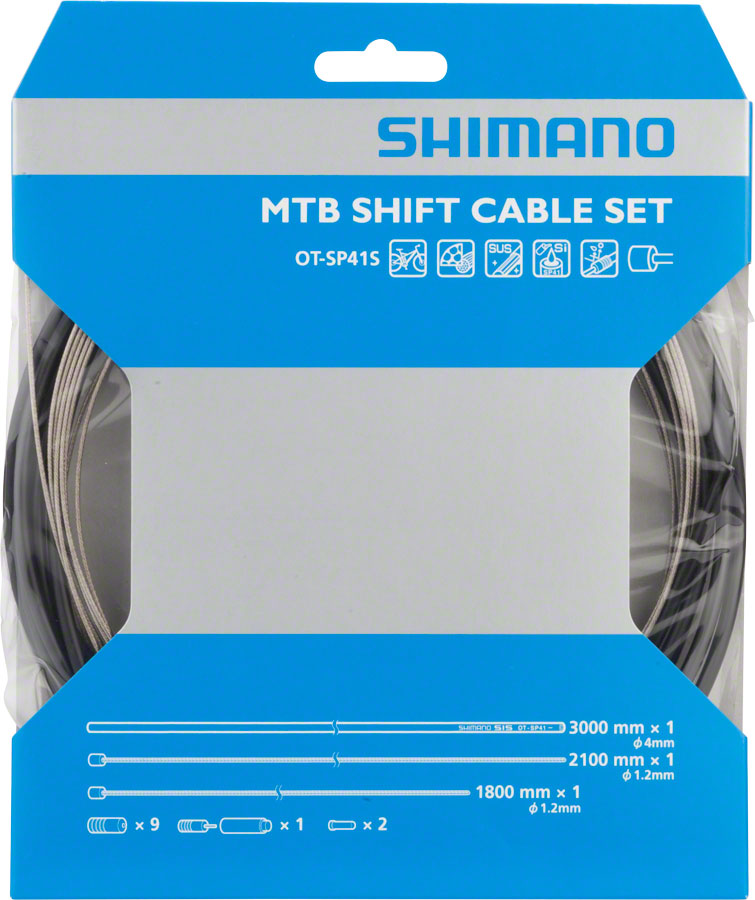 Shimano MTB Stainless Derailleur Cable and Housing Set, Black MPN: Y60098021 UPC: 689228602885 Derailleur Cable & Housing Set OT-SP41 Stainless