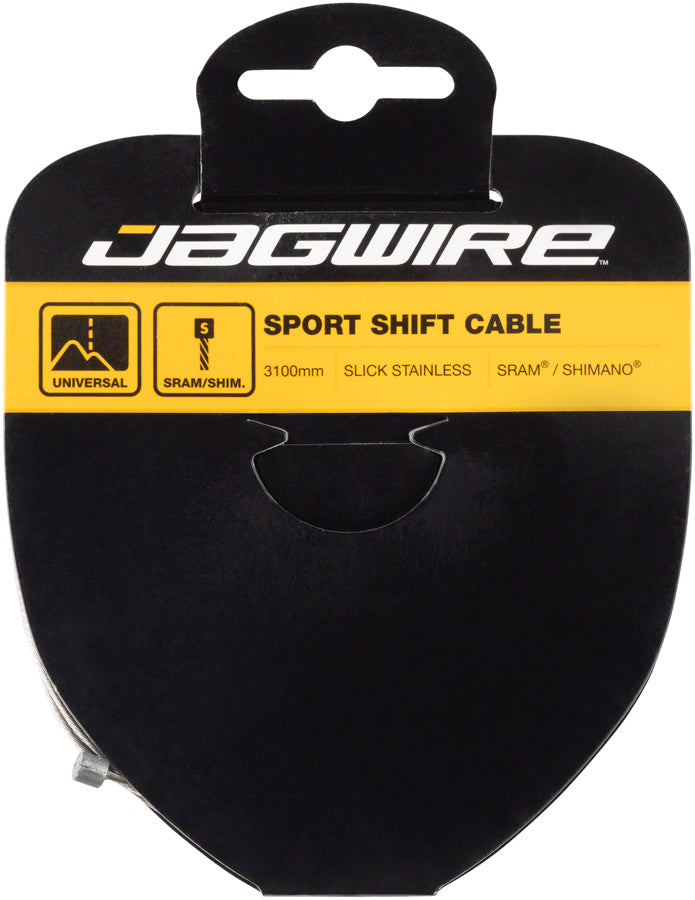 Jagwire Sport Shift Cable - 1.1 x 3100mm, Slick Stainless Steel, For SRAM/Shimano Tandem MPN: 73SS3100 Derailleur Cable Sport Shift Cable