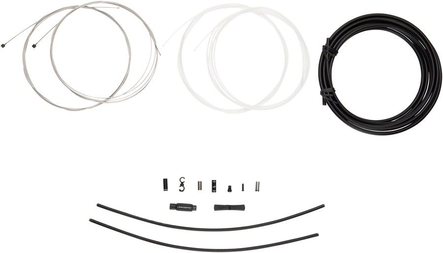 Jagwire Elite Sealed Shift Cable Kit - SRAM/Shimano, Ultra-Slick Uncoated Cables, Black - Derailleur Cable & Housing Set - Elite Sealed Shift Cable Kit