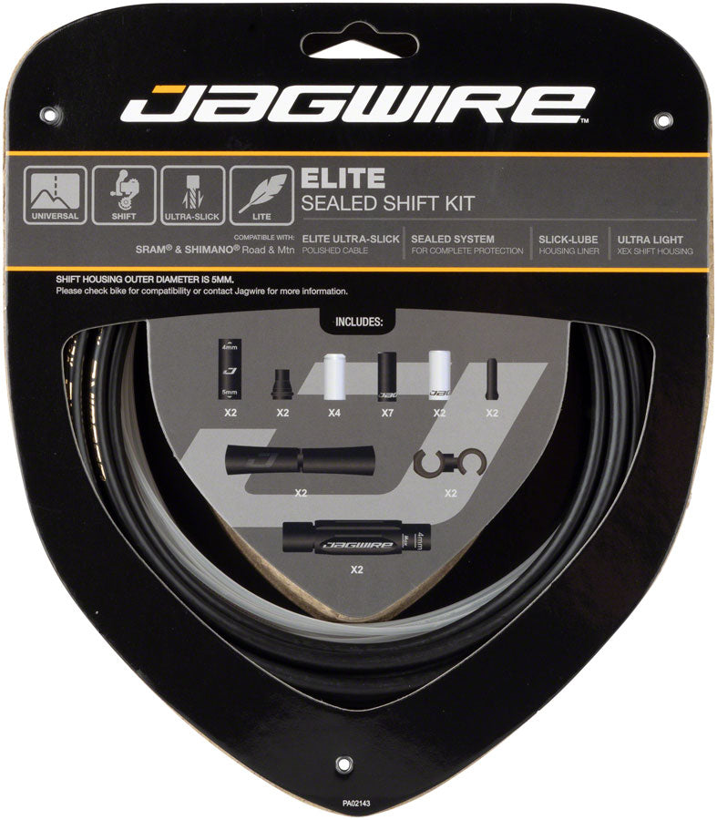 Jagwire Elite Sealed Shift Cable Kit - SRAM/Shimano, Ultra-Slick Uncoated Cables, Black MPN: SCK000 Derailleur Cable & Housing Set Elite Sealed Shift Cable Kit
