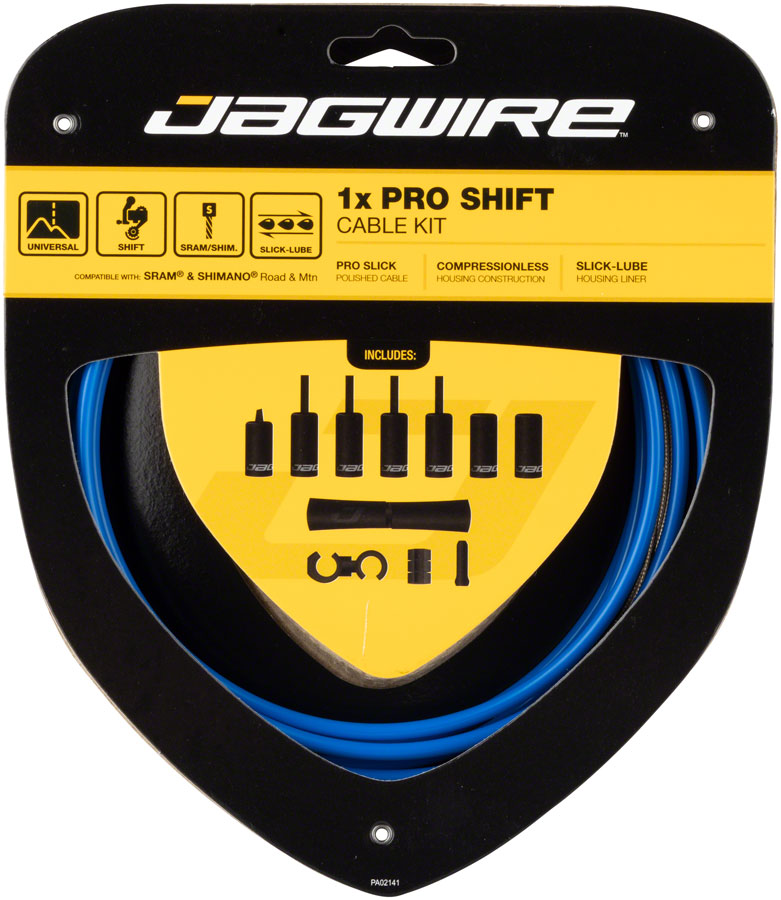 Jagwire 1x Pro Shift Kit Road/Mountain SRAM/Shimano, SID Blue MPN: PCK555 Derailleur Cable & Housing Set 1x Pro Shift Kit
