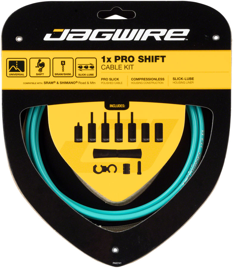 Jagwire 1x Pro Shift Kit Road/Mountain SRAM/Shimano, Celeste MPN: PCK558 Derailleur Cable & Housing Set 1x Pro Shift Kit
