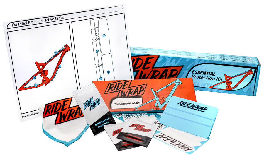 RideWrap Essential MTB Frame Protection Kit - Gloss - Chainstay/Frame Protection - Essential MTB Frame Protection Kit