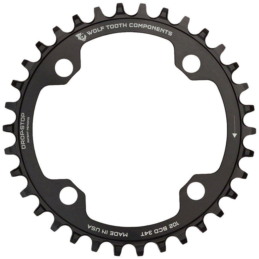 Wolf Tooth 102 BCD Chainring - 32t, 102 BCD, 4-Bolt, Drop-Stop, For Shimano XTR M960 Cranks, Black - Chainring - 102 BCD Chainrings