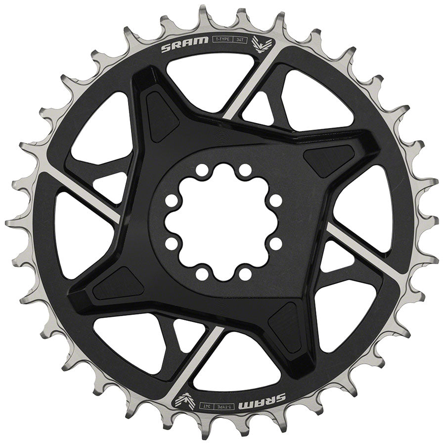SRAM X0 Eagle T-Type Direct Mount Chainring - 34t, 12-Speed, 8-Bolt Direct Mount, 3mm Offset, Aluminum, Black, D1 MPN: 11.6218.054.005 UPC: 710845888168 Direct Mount Chainrings X0 Eagle T-Type Direct Mount Chainring