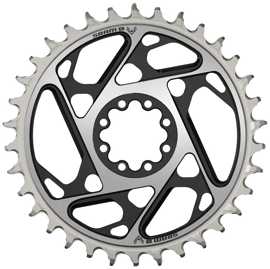 SRAM XX SL Eagle T-Type Direct Mount Chainring - 34t, 12-Speed, 8-Bolt Direct Mount, 0mm Offset, Aluminum, Black/Silver, MPN: 11.6218.054.011 UPC: 710845888229 Direct Mount Chainrings XX SL Eagle T-Type Direct Mount Chainring