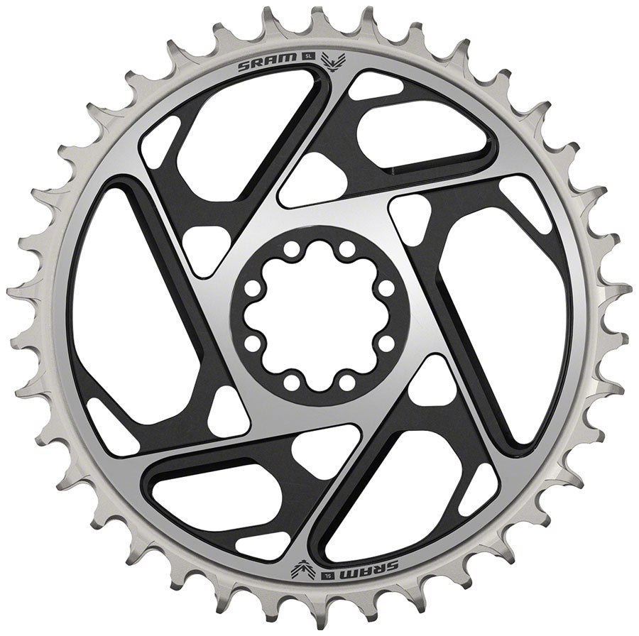 SRAM XX SL Eagle T-Type Direct Mount Chainring - 38t, 12-Speed, 8-Bolt Direct Mount, 0mm Offset, Aluminum, Black/Silver, MPN: 11.6218.054.013 UPC: 710845888243 Direct Mount Chainrings XX SL Eagle T-Type Direct Mount Chainring