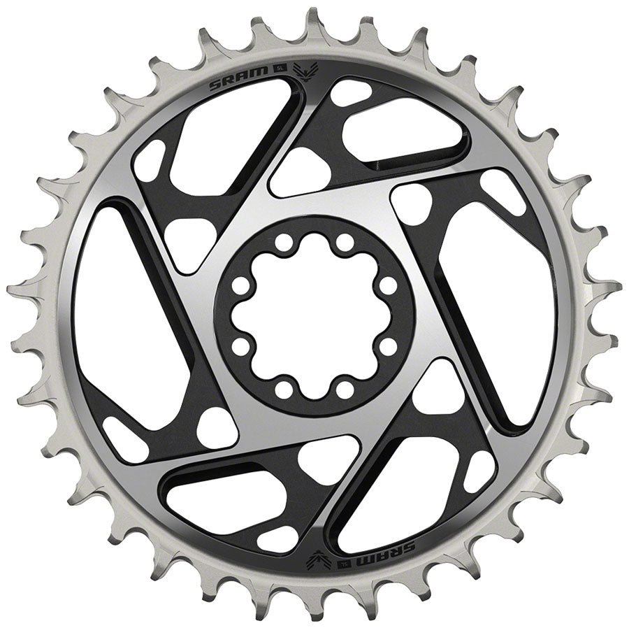 SRAM XX SL Eagle T-Type Direct Mount Chainring - 34t, 12-Speed, 8-Bolt Direct Mount, 3mm Offset, Aluminum, Black/Silver,