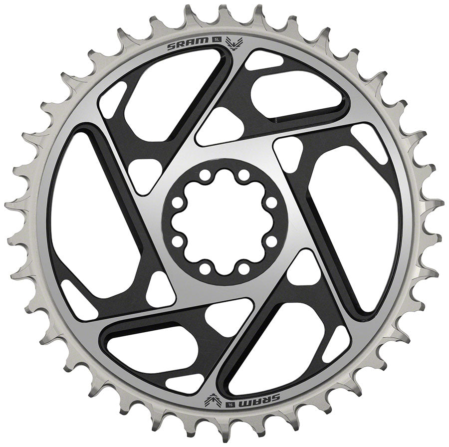 SRAM XX SL Eagle T-Type Direct Mount Chainring - 38t, 12-Speed, 8-Bolt Direct Mount, 3mm Offset, Aluminum, Black/Silver,