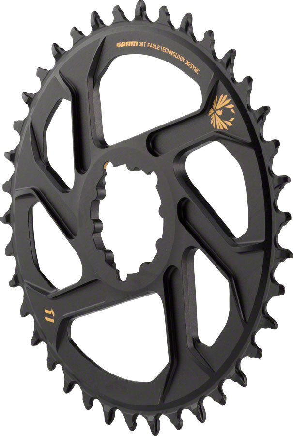 SRAM X-Sync 2 Eagle Direct Mount Chainring 38T Boost 3mm Offset with Gold Logo MPN: 11.6218.030.190 UPC: 710845787614 Direct Mount Chainrings X-Sync 2 Eagle Direct Mount Chainring