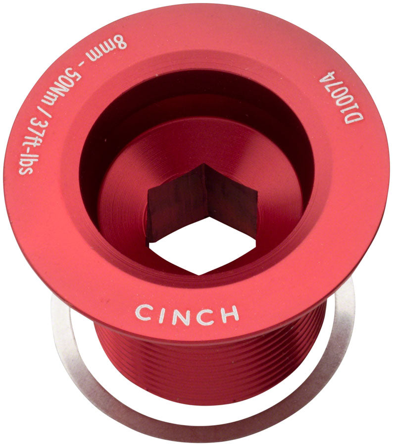 RaceFace CINCH Crank Bolt with Washer - NDS, M18, Gloss Red