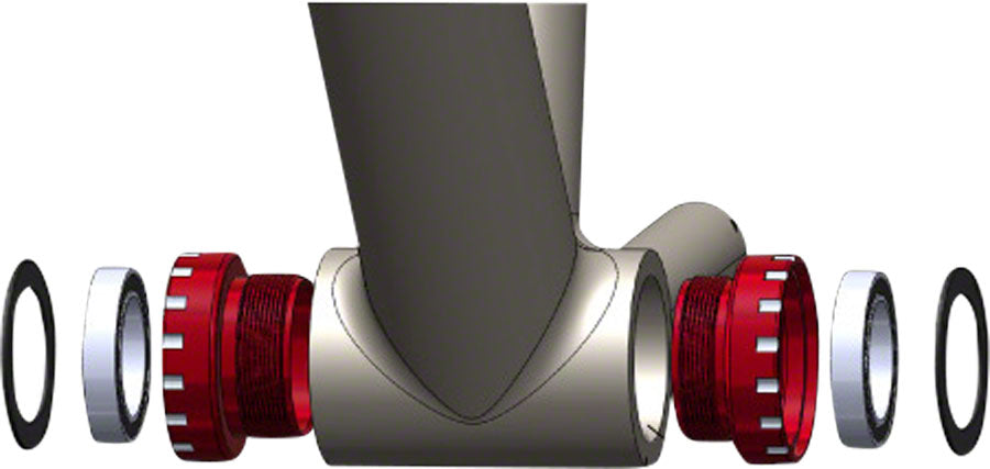 Wheels Manufacturing BSA Bottom Bracket - SRAM MTB, Angular Contact Bearings, Black Cups - Bottom Brackets - BSA Bottom Bracket