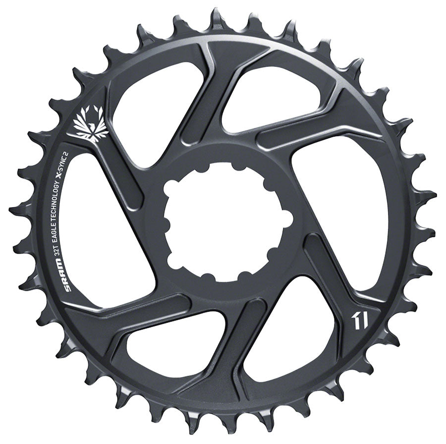 SRAM Eagle X-SYNC 2 Direct Mount Chainring - 32t, Direct Mount, 3mm Offset, For Boost, Lunar Grey MPN: 11.6218.046.005 UPC: 710845850325 Direct Mount Chainrings X-Sync 2 Eagle Direct Mount Chainring