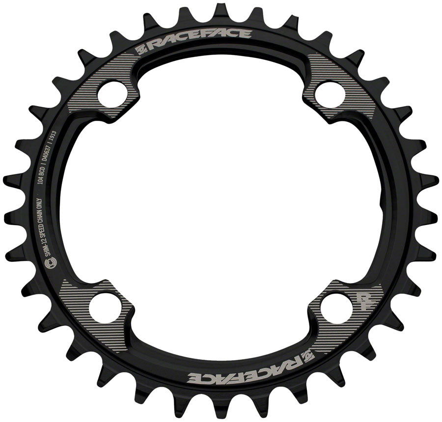 RaceFace 1x 104 BCD Hyperglide+ Chainring - 32t, 104 BCD, 4-Bolt, Requires Shimano 12-speed Hyperglide+ Chain, 7075
