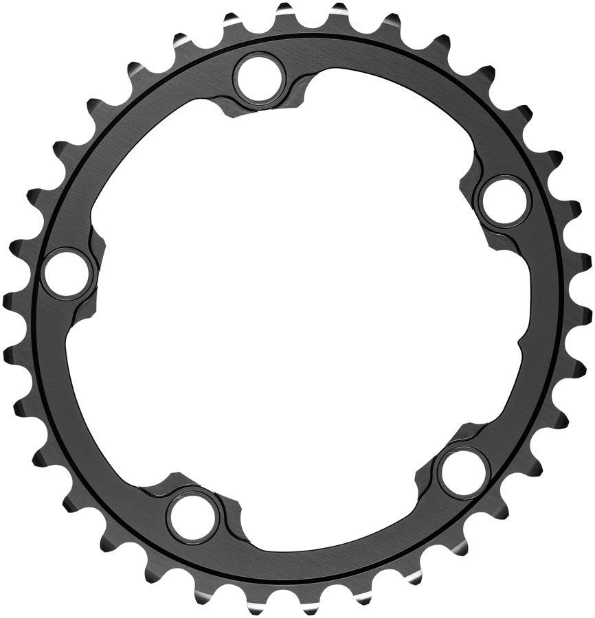 absoluteBLACK Silver Series Oval 110 BCD Inner Chainring - 34t, 110 BCD, 5-Bolt, Gray