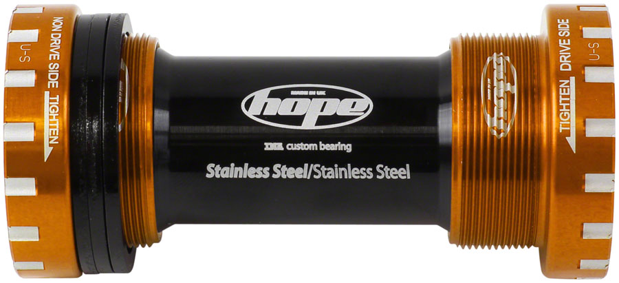 Hope BSA Threaded Bottom Bracket - 68/73mm, For 24mm Spindle, Stainless, Orange